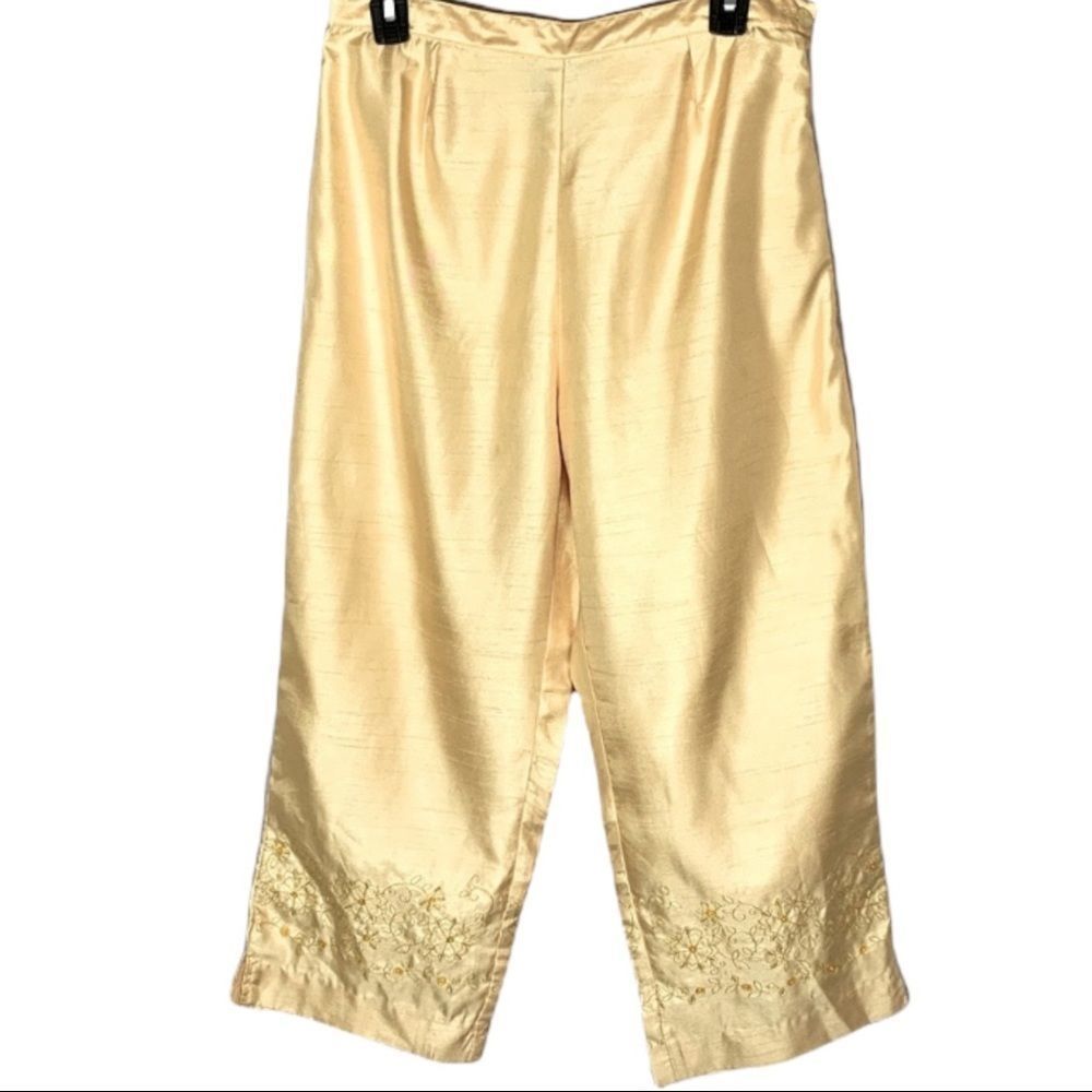 Mlle Gabrielle Yellow Capri Pants  Size 12 E(-001)